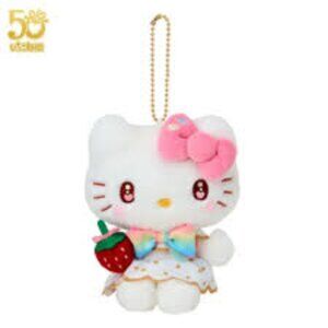 Sanrio Hello Kitty Strawberry News 50th Anniversary Plush Clasp